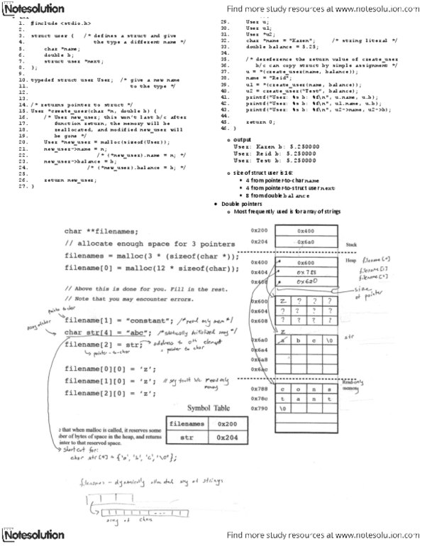 CSC209H1 Lecture Notes - C Dynamic Memory Allocation, .Bss, Compile Time thumbnail
