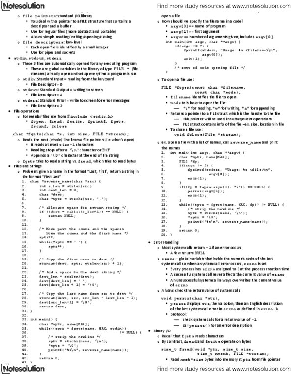 CSC209H1 Lecture Notes - Data File, Errno.H, C String Handling thumbnail
