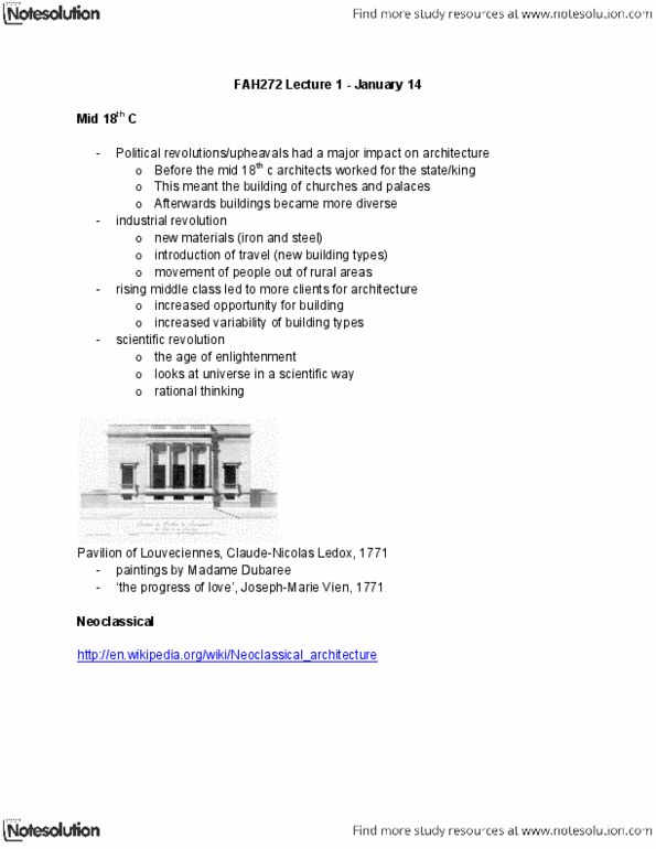 FAH101H1 Lecture Notes - Louveciennes, Industrial Revolution, Jacques-Germain Soufflot thumbnail