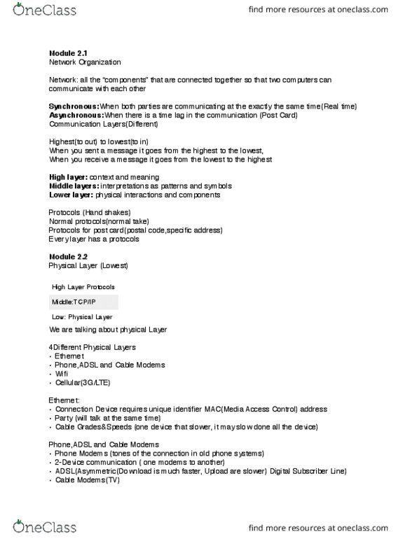 CS100 Lecture Notes - Lecture 2: Digital Subscriber Line, Internet Message Access Protocol, Wi-Fi thumbnail