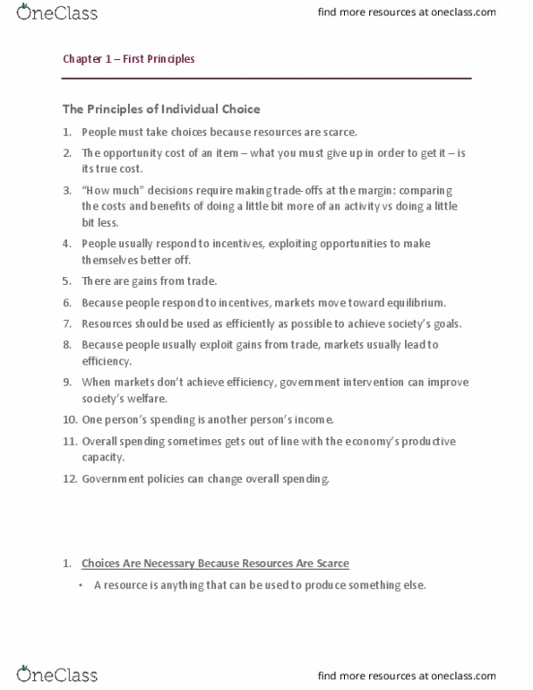 ECN 104 Chapter Notes - Chapter 1: Unemployment Benefits, Human Capital, Government Spending thumbnail