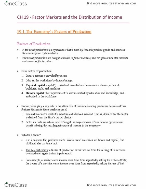 ECN 104 Chapter Notes - Chapter 19: Overfishing, Production Function, Capital Account thumbnail