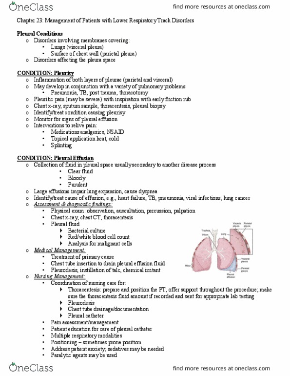 NUR 424 Lecture Notes - Lecture 5: Influenza-Like Illness, Empyema, Colloid thumbnail