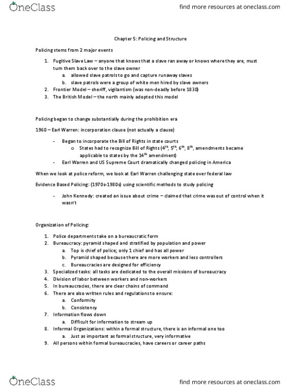 CRM 105 Lecture Notes - Lecture 5: Earl Warren, Problem Solving, Vigilante thumbnail