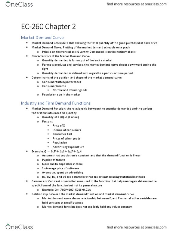 EC260 Chapter Notes - Chapter 2: Normal Good, Marginal Revenue, Strategic Management thumbnail