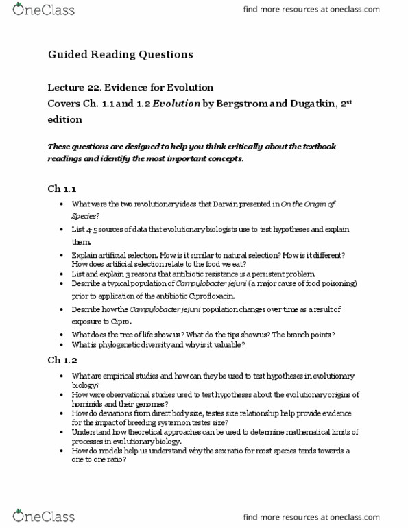BIOL 202 Lecture Notes - Lecture 1: Affinity Maturation, Population Genetics, Blending Inheritance thumbnail