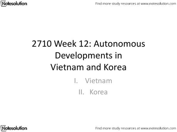 HIST 2710 Lecture Notes - Đinh Bộ Lĩnh, Đại Việt, Three Kingdoms Of Korea thumbnail