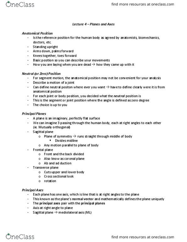 Kinesiology 2241A/B Lecture Notes - Lecture 4: Vertebral Column, Sternoclavicular Joint, Professional Wrestling Attacks thumbnail