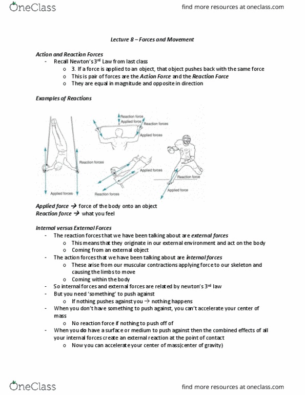 Kinesiology 2241A/B Lecture Notes - Lecture 8: Centrifugal Force, Centripetal Force, Linoleum thumbnail