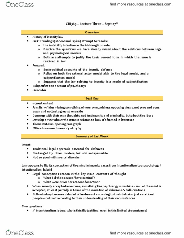 CRI365H1 Lecture Notes - Lecture 3: Durham Rule, Autonomous Agent, Impulsivity thumbnail