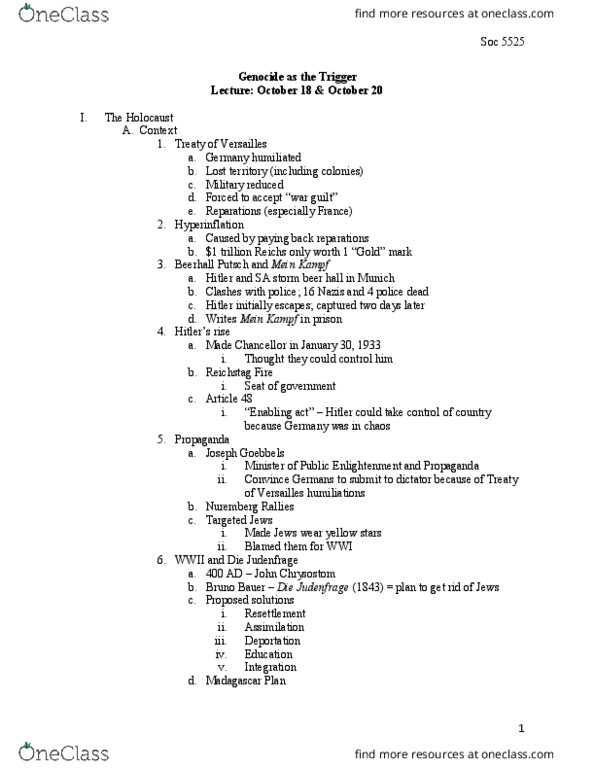SOCIOL 5525 Lecture Notes - Lecture 9: International Criminal Court, Hyperinflation, Rwandan Patriotic Front thumbnail