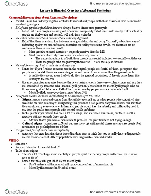 Psychology 2310A/B Lecture Notes - Lecture 1: Medicine In The Medieval Islamic World, Trepanning, Chlorpromazine thumbnail