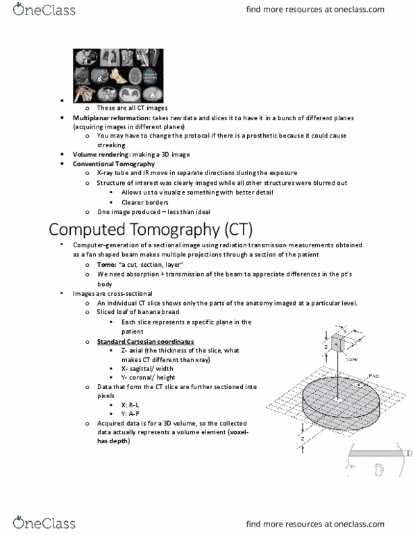 MEDRADSC 3K03 Chapter Notes - Chapter 1-2: Cardiac Imaging, Data Acquisition, Cartesian Coordinate System thumbnail