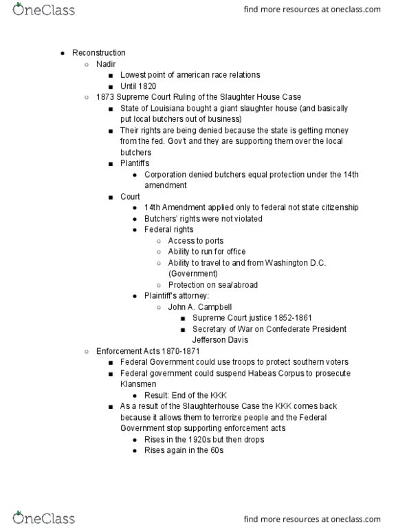 HI211 Lecture Notes - Lecture 10: Samuel J. Tilden, Peter Cooper, Transcontinental Railroad thumbnail