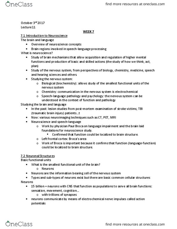 CSD 333 Lecture Notes - Lecture 11: Wada Test, Phonation, Peripheral Nervous System thumbnail