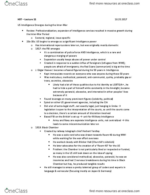 HST 540 Lecture Notes - Lecture 11: Room 40, Nerd, Herbert Yardley thumbnail