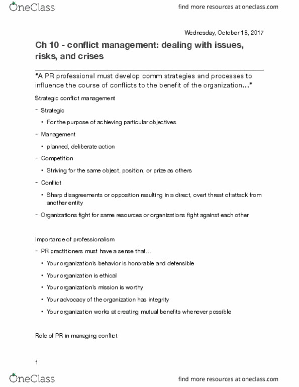 STC 116 Lecture Notes - Lecture 10: Ingratiation, Reputation Management, Crisis Management thumbnail