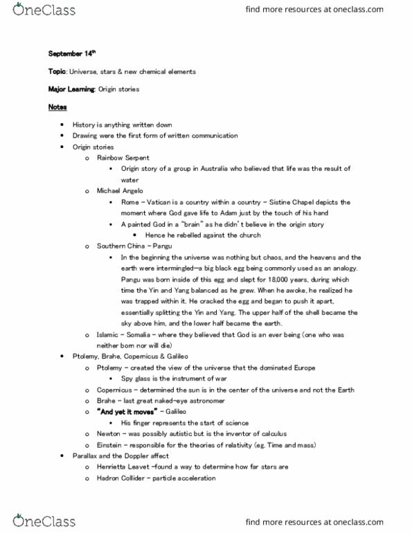 Therapeutic Recreation Degree LSO260 Lecture Notes - Lecture 3: Origin Story, Nuclear Fusion thumbnail