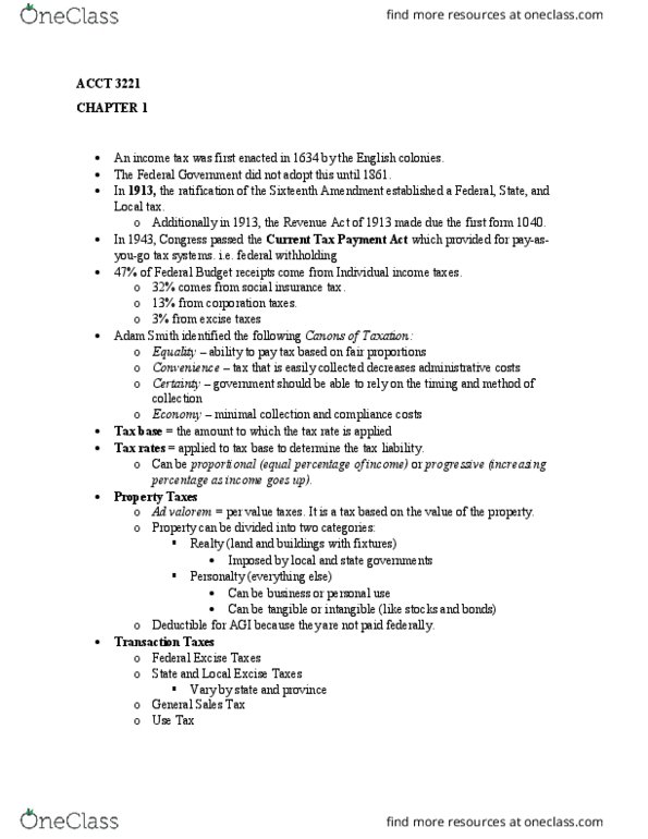 ACCT 201 Lecture Notes - Lecture 4: Ad Valorem Tax, Stupa, Gross Income thumbnail
