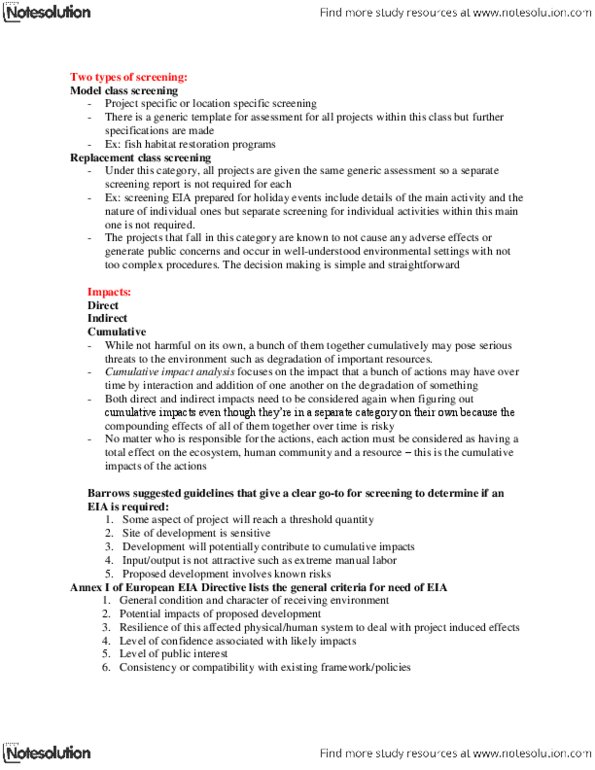 CIV440H1 Lecture Notes - Environmental Impact Assessment, Outline Of Air Pollution Dispersion, Life-Cycle Assessment thumbnail