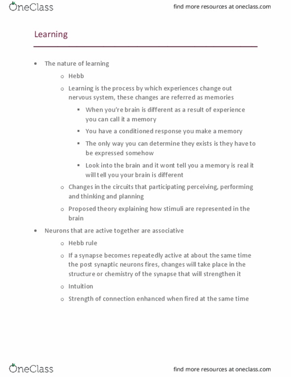 PSYC 2330 Lecture Notes - Lecture 25: Motor Neuron, Sensory System, Ketamine thumbnail