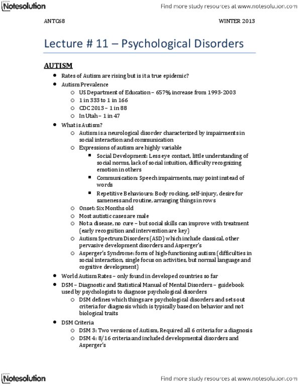 ANTC68H3 Lecture Notes - Mmr Vaccine, Autism Spectrum, Ethylmercury thumbnail