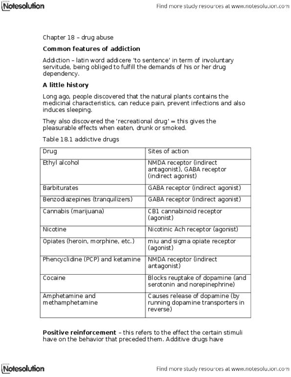 PSYC 211 Chapter Notes - Chapter 18: Striatum, Opioid Receptor, Indirect Agonist thumbnail