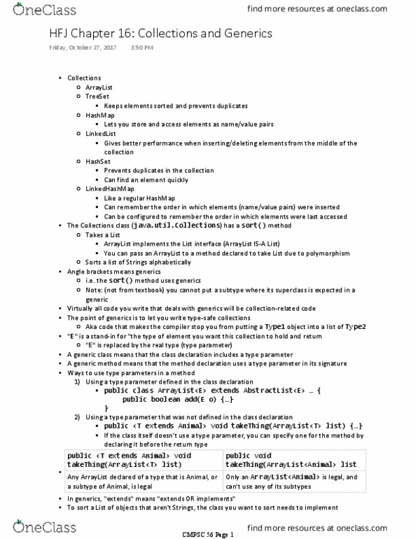 CMPSC 56 Chapter Notes - Chapter 16: Type Safety, Comparator thumbnail