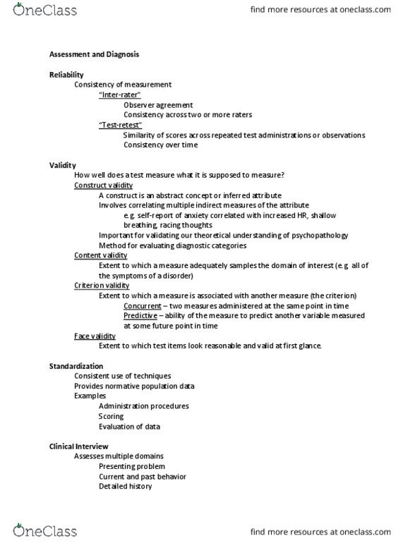 POLS 110 Lecture Notes - Lecture 8: Criterion Validity, Construct Validity, Tantrum thumbnail