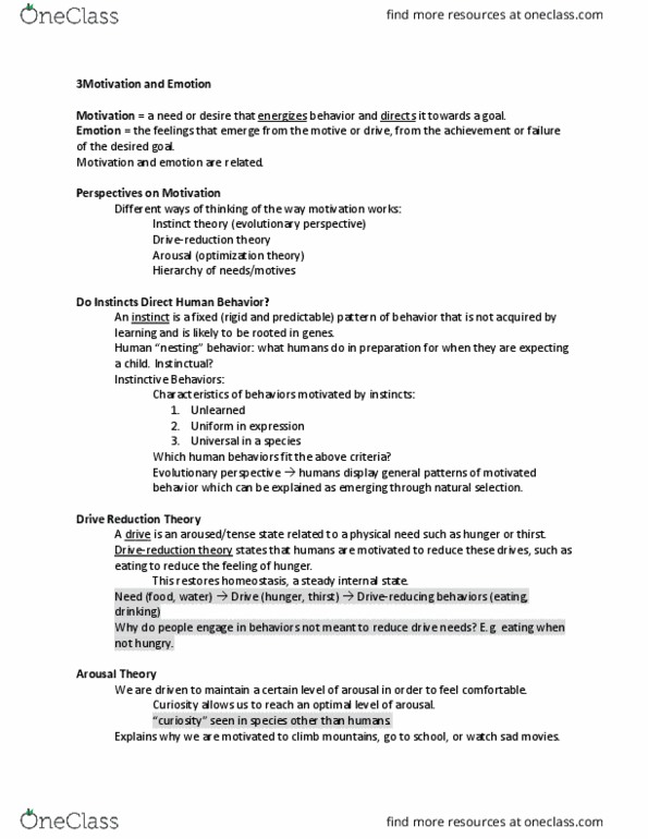 POLS 110 Lecture Notes - Lecture 1: Mathematical Optimization, Abraham Maslow, Belongingness thumbnail