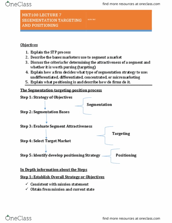 MKT 100 Lecture Notes - Lecture 7: Sobeys, Micromarketing, Profit Margin thumbnail