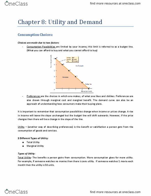 REAL 1820 Lecture Notes - Lecture 2: Marginal Utility, Marginal Cost, Utility thumbnail