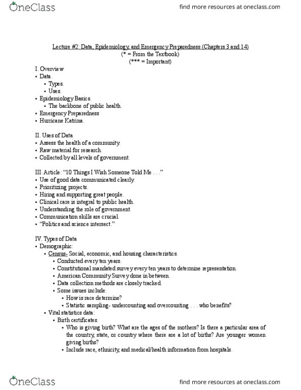 10:832:302 Lecture Notes - Lecture 2: National Health Interview Survey, National Cancer Institute, Blood Lead Level thumbnail