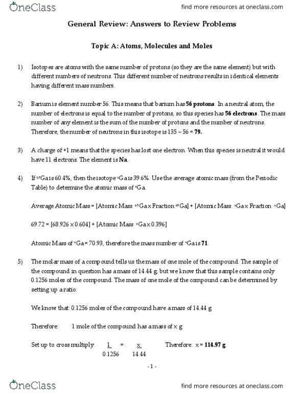Chemistry 1301A/B Lecture Notes - Lecture 5: Mole Fraction, Molar Mass, Barium thumbnail