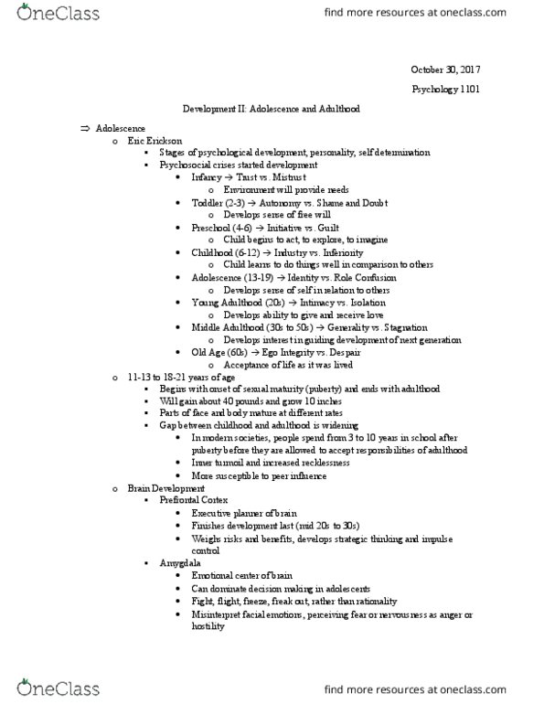 PSYC 1101 Lecture Notes - Lecture 19: Job Performance, Psychopathology, Midlife Crisis thumbnail