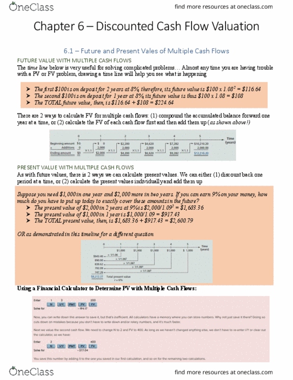 COMM-2026EL Chapter Notes - Chapter 6: Cash Flow, Effective Interest Rate, Savings Account thumbnail