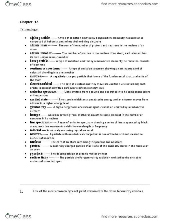 ANT100Y1 Lecture Notes - Lecture 12: Neutron Activation Analysis, Inductively Coupled Plasma, Emission Spectrum thumbnail