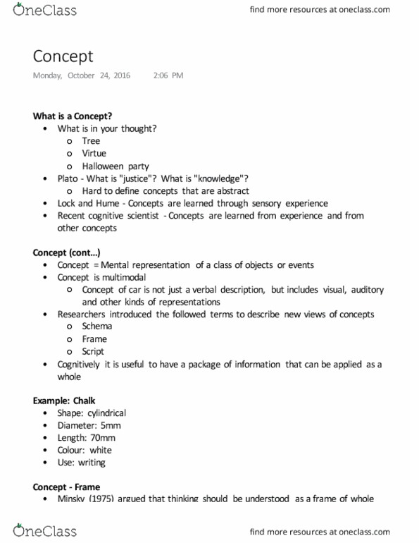 COGS 100 Lecture Notes - Lecture 16: Cognitive Science, Mental Representation, Basal Ganglia thumbnail