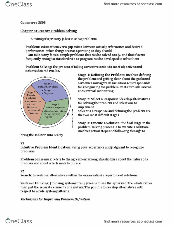 COMMERCE 3S03 Chapter Notes - Chapter 4: Brainstorming thumbnail