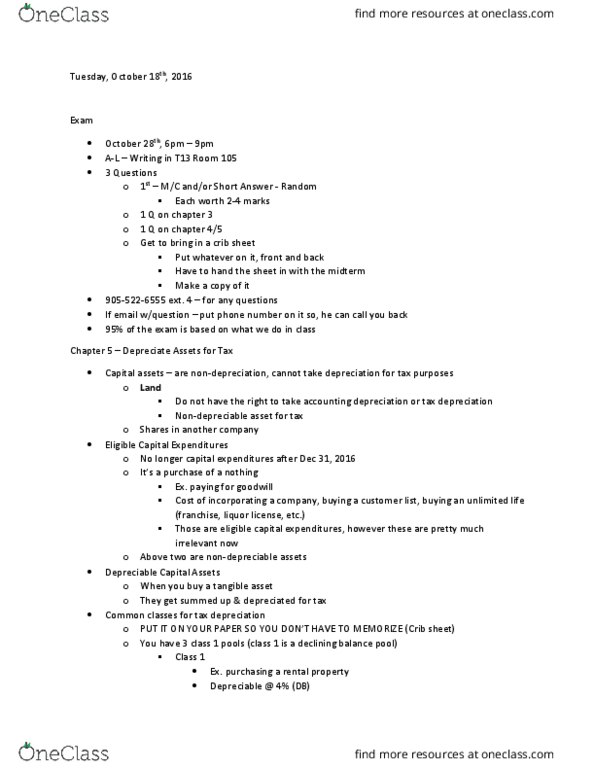 COMMERCE 4SD3 Lecture Notes - Lecture 6: Cheat Sheet, Tax, Put It On thumbnail