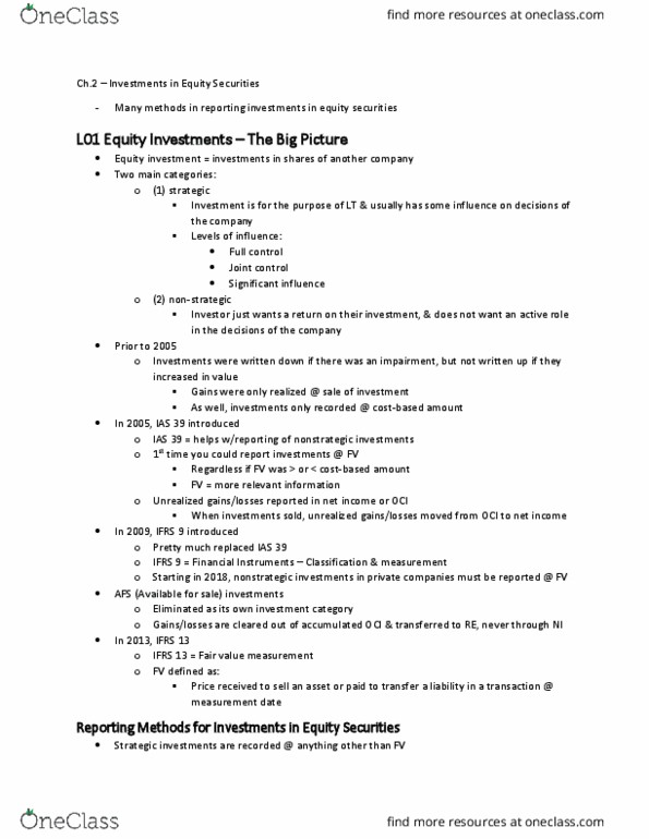 COMMERCE 4AC3 Chapter Notes - Chapter 2: Ias 39, Fair Value, Stock Trader thumbnail