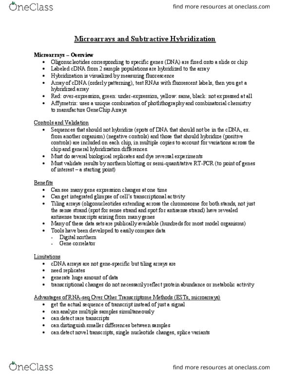 BIOL309 Lecture Notes - Lecture 4: Northern Blot, Combinatorial Chemistry, Protein Tag thumbnail