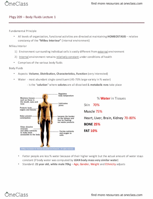 PHGY 209 Lecture Notes - Lecture 3: Body Water, Electrolyte, Perspiration thumbnail