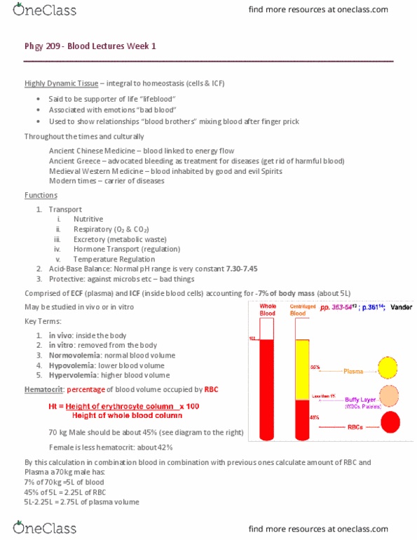 PHGY 209 Lecture Notes - Lecture 7: Starling Equation, Blood Proteins, Globulin thumbnail