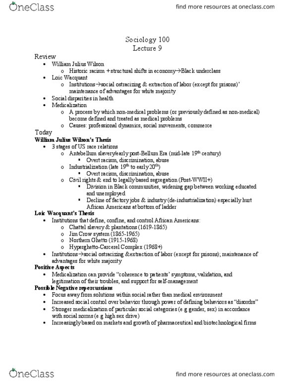 CAS SO 100 Lecture Notes - Lecture 9: Slavery, Paroxetine, Libido thumbnail