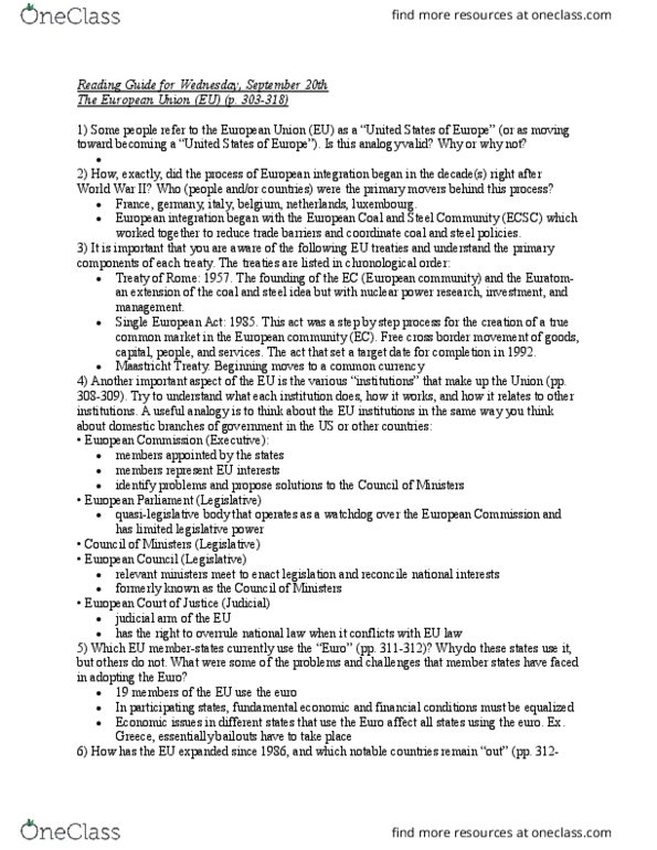 GVPT 200 Chapter Notes - Chapter 6: Single European Act, Maastricht Treaty, European Atomic Energy Community thumbnail
