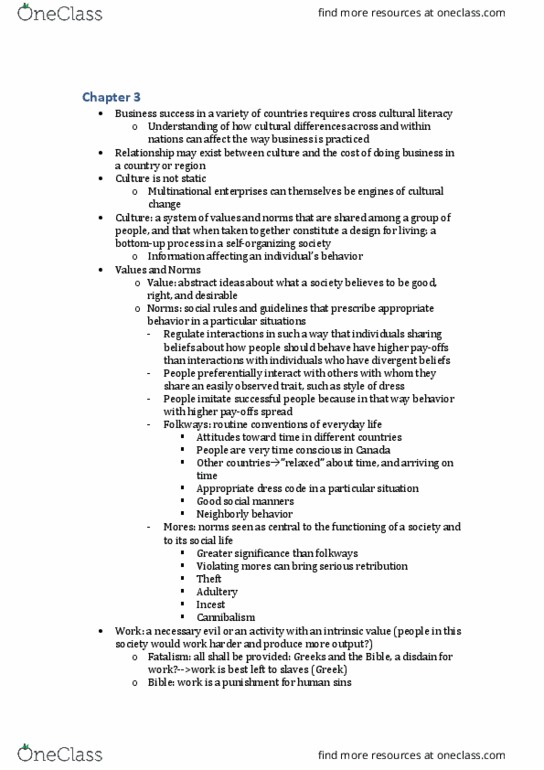 ADM 3318 Lecture Notes - Lecture 3: Incest, Fatalism, Individualism thumbnail