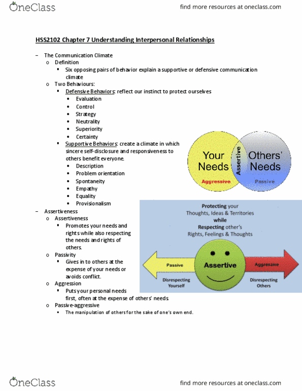 HSS 2102 Lecture Notes - Lecture 12: Assertiveness thumbnail