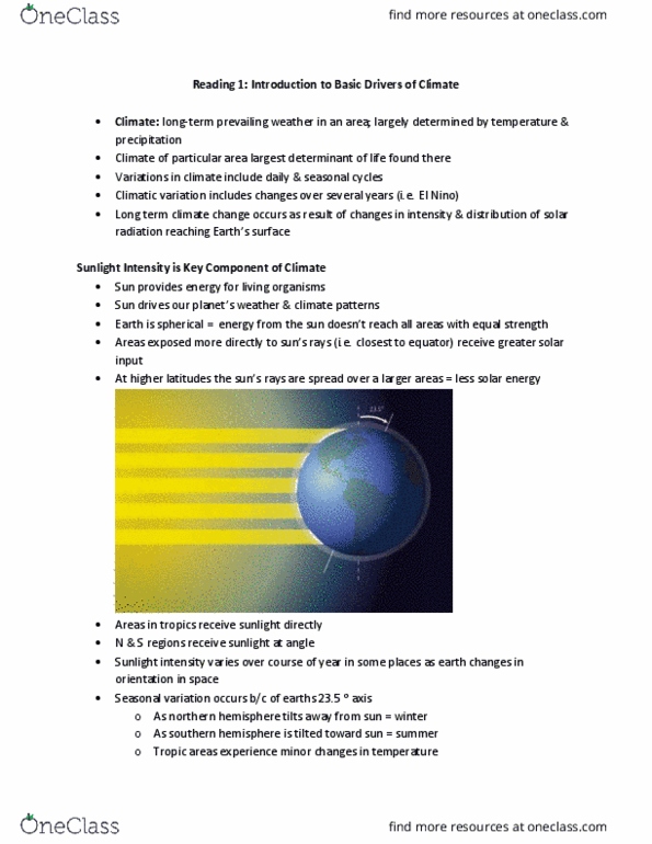 BIO120H1 Chapter Notes - Chapter 1: Air Bc, Polar Regions Of Earth, Upwelling thumbnail