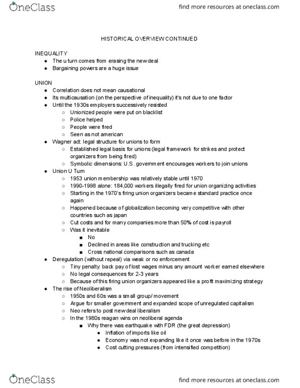 SOCIOL 107 Lecture Notes - Lecture 6: Lyndon B. Johnson, Neoliberalism, W. M. Keck Observatory thumbnail